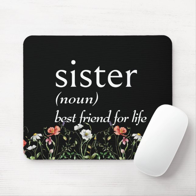 Tapis De Souris Dictionary Definition of SISTER With Wildflowers (Avec souris)