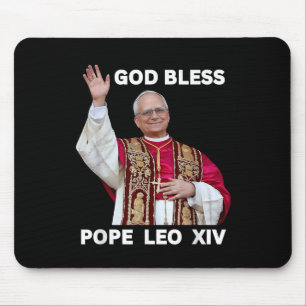 Tapis De Souris Dieu Béni Nouveau Pape Léon Xiv Église catholique