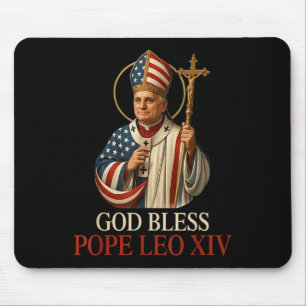 Tapis De Souris Dieu Béni Nouveau Pape Léon Xiv Église catholique