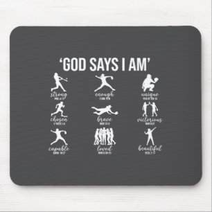 Tapis De Souris Dieu dit que je suis un verset biblique religieux