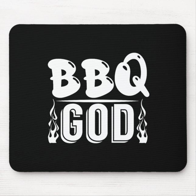 Tapis De Souris Dieu du barbecue amateur de barbecue (Devant)