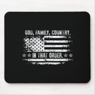 Tapis De Souris Dieu Famille Pays Patriotique Foi Fierté États-Uni