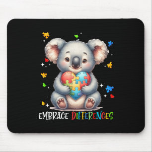 Tapis De Souris Différences d'acceptation Puzzle Coeur Koala Autis