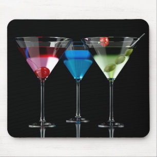 Tapis De Souris Différents cocktails dans des lunettes à martini n
