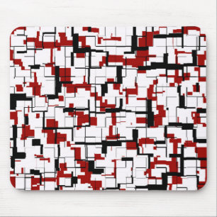 Tapis De Souris Digital Camo Black White Red Pattern