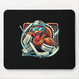 Tapis De Souris Dinde jouant au hockey sur glace gardien de but de