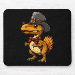 Tapis De Souris Dindeur drôle de dinosaure de Thanksgiving Turkeys