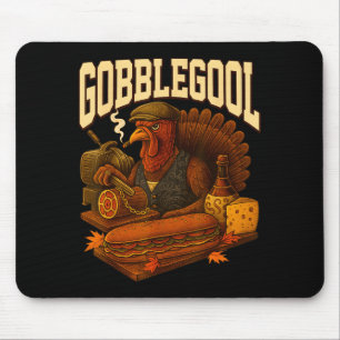 Tapis De Souris Dindon Gobbol Gobble Gool Thanksgiving Rétro 