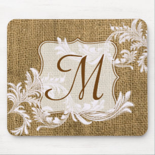 Tapis de souris d'initiale de monogramme de