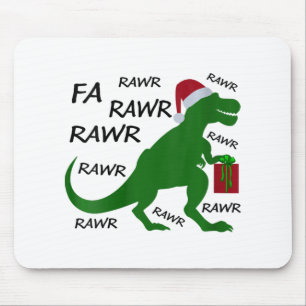 Tapis De Souris Dinosaur T-rex Xmas Party Père Noël T-r