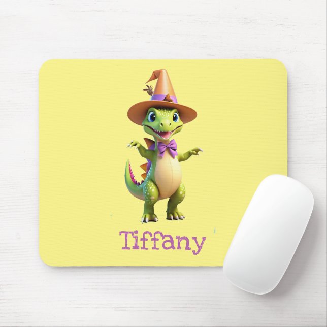 Tapis De Souris Dinosaure magicien vert mignon (Avec souris)