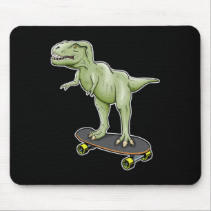 Tapis De Souris Dinosaure skateboard T-rex Dino Dinosaure 