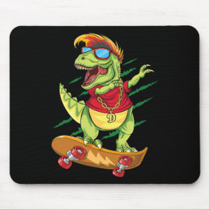 Tapis De Souris Dinosaure skater cool planche à roulettes T Rex Da