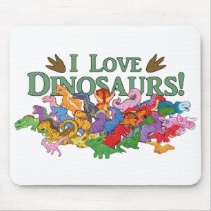 Tapis De Souris Dinosaures mignons et colorés