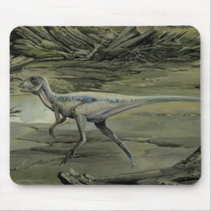 Tapis De Souris Dinosaures vintage, un Hypsilophodon du Crétacé