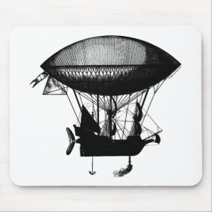Tapis De Souris Dirigeable de pirate de Steampunk