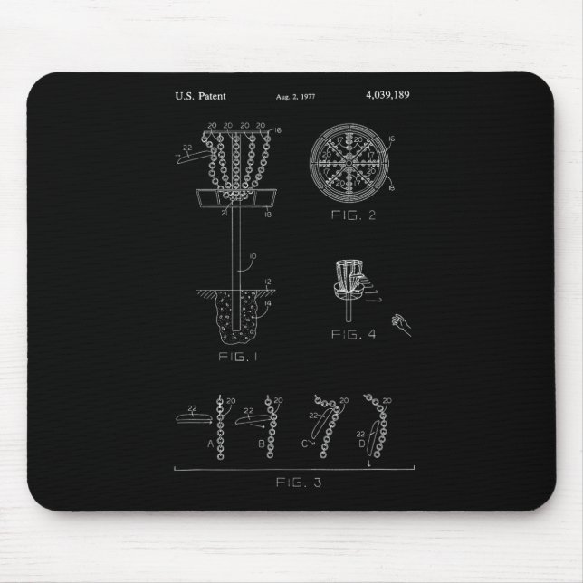Tapis De Souris Disc Golf Basket Target Patent Design - Frolf  (Devant)