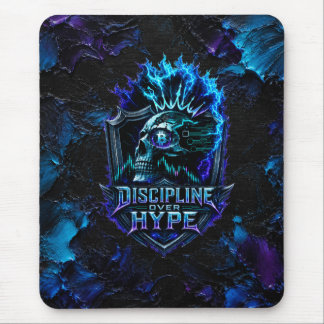 Tapis De Souris Discipline Plutôt que Hype Bitcoin Pinceau Bleu