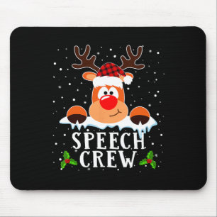 Tapis De Souris Discours Écran Reindeer Santa Hat Buffalo Red Plai