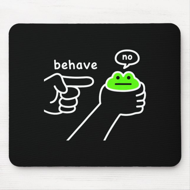 Tapis De Souris Dishonest Frog Funny Frog Meme Behave No Cartoon D (Devant)