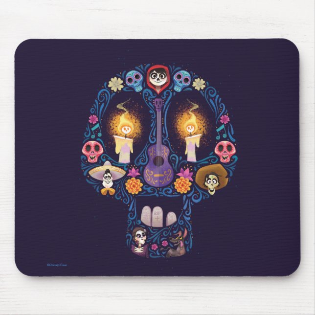 Tapis De Souris Disney Pixar Coco | Caractère Crâne à sucre (Devant)