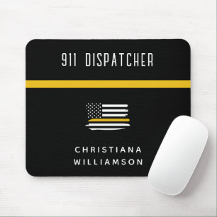 Tapis De Souris Dispatcher de ligne d'or mince personnalisée 911