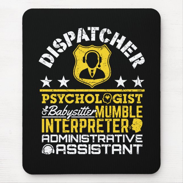 Tapis De Souris Dispatcher Rôles non officiels Funny 911 Dispatch (Devant)