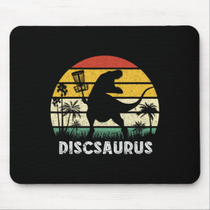 Tapis De Souris Disque de golf rétro dinosaure joueur de disque de