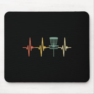 Tapis De Souris Disque de golf vintage cadeau de rythme cardiaque