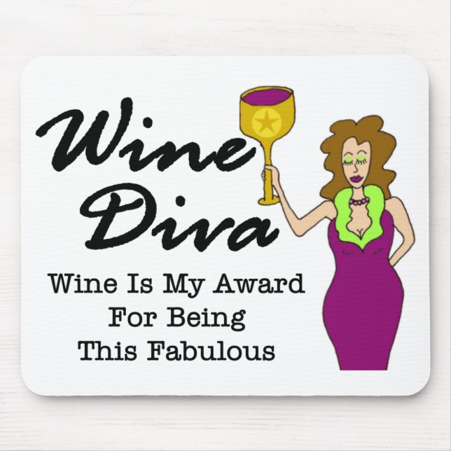 Tapis De Souris Diva de vin "fabuleuse " (Devant)