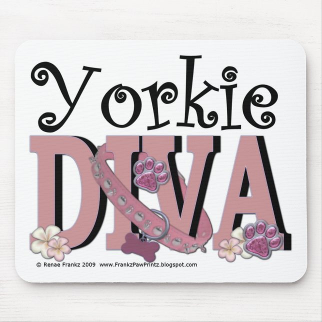 Tapis De Souris DIVA de Yorkie (Devant)