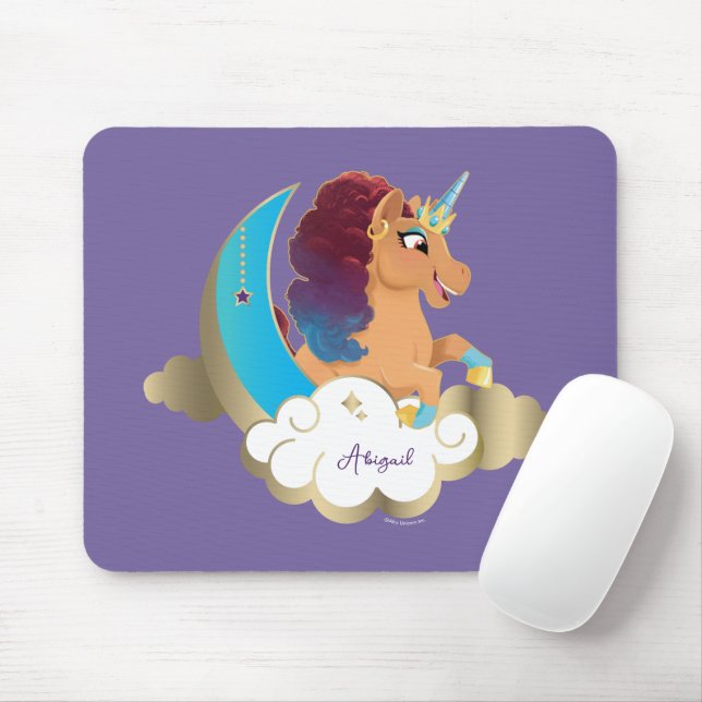 Tapis De Souris Divine la licorne | Lune et nuages (Avec souris)