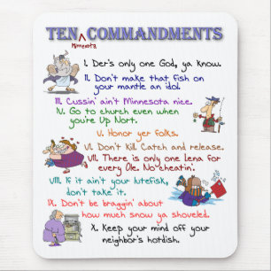 Tapis De Souris Dix commandements Mousepad du Minnesota