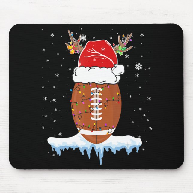 Tapis De Souris Do Christmas Football Santa Hat Merry Xmas Footbal (Devant)