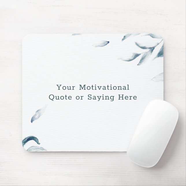 Tapis De Souris do-it-yourself Citation Inspiration Aquarelle bleu (Avec souris)