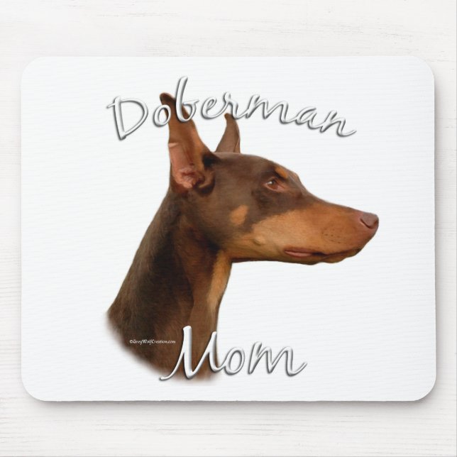 Tapis De Souris Doberman Pinscher (rouge) Maman 2 (Devant)