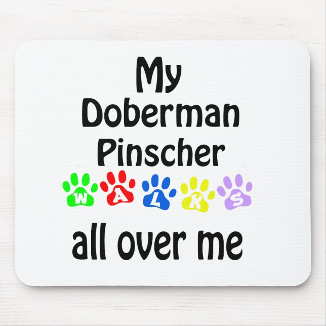 Tapis De Souris Doberman Pinscher Walks Design (Devant)