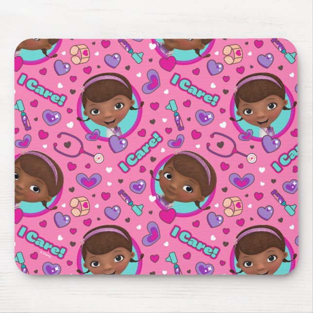 Tapis De Souris Doc McStuffins | I Care Motif rose (Devant)