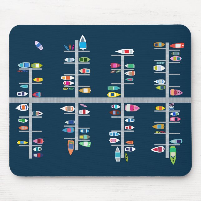 Tapis De Souris Docks de bateau multi sur la marine (Devant)