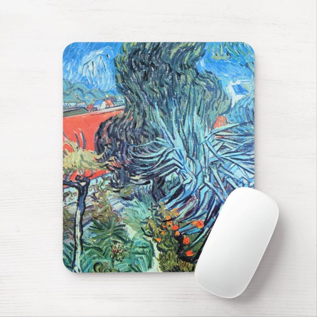 Tapis De Souris Docteur Gachet's Garden, Auvers par Vincent van Go (Avec souris)