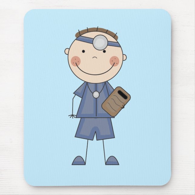 Tapis De Souris Docteur masculin T-shirts et cadeaux (Devant)