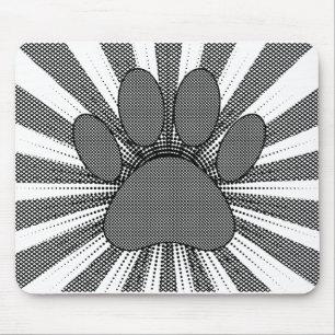 Tapis De Souris Dog Paw Print Manga Style