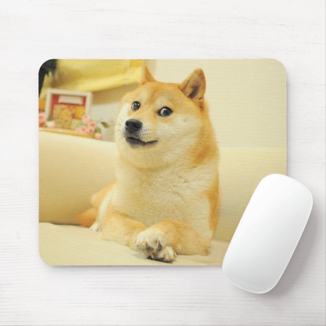 Tapis De Souris Doge Chien assis Mème Mouse Pad (Avec souris)