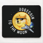Dogecoin À La Lune Drôle Mème Cryptomonnaie