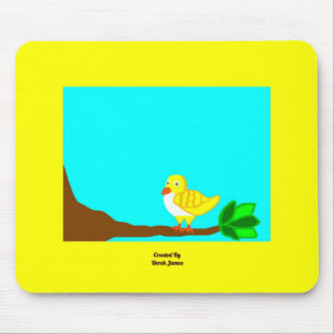 Tapis de souris d'oiseau de jaune bonjour