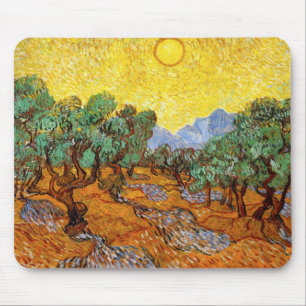 Tapis de souris d'oliviers de Van Gogh