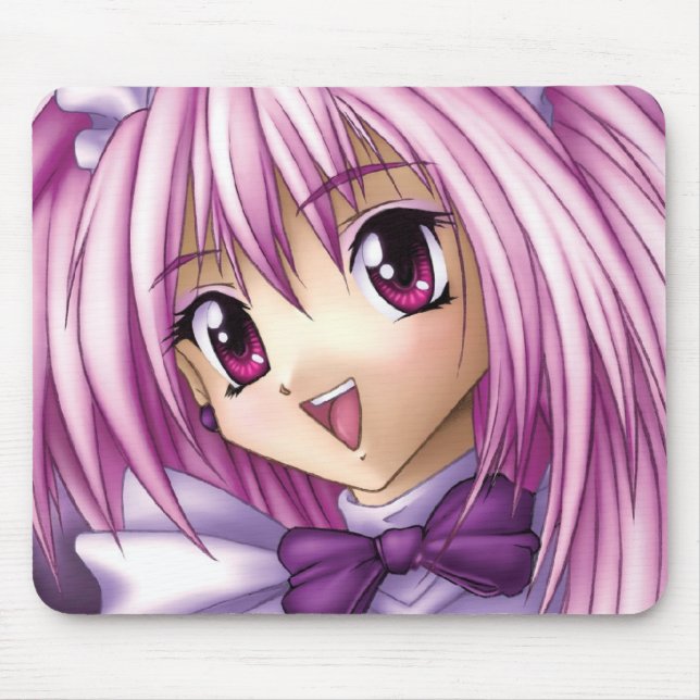 Tapis De Souris Domestique mignonne de fille d'Anime (Devant)
