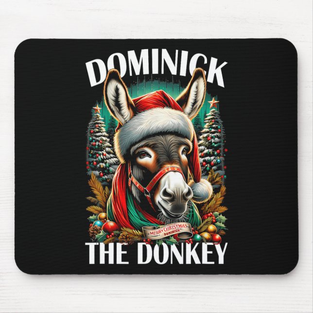Tapis De Souris Dominick L'âne Drôle Noël Italien Christ (Devant)