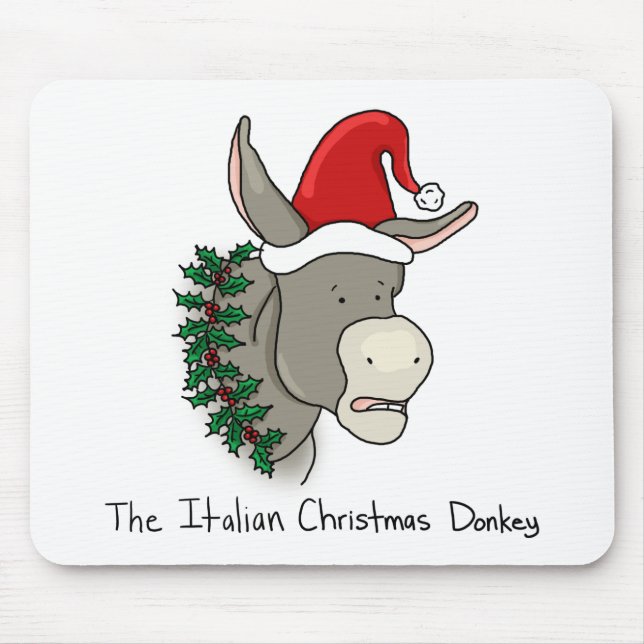 Tapis De Souris Dominick l'âne italien de Noël (Devant)
