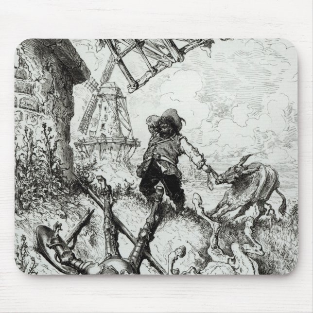 Tapis De Souris Don don Quichotte et les moulins à vent (Devant)